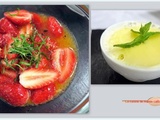 Soupe de fraises et Sorbet thym-citron...l'été sera chaud