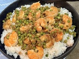 Crevettes aux petits pois