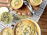 Velouté de pois cassés aux épices et lait de coco, glacé ou pas