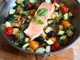 Poêlée de saumon courgettes et tomates cerises