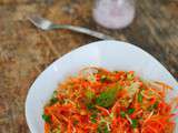 Salade de fenouil et carottes râpés, menthe et pistache