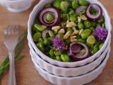 Salade de fèves aux fleurs de ciboulette
