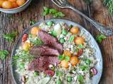 Salade melon, magret et quinoa gourmand