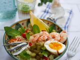 Salade quinoa sardines et crevettes