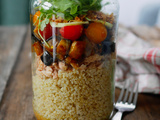 Salade quinoa saumon aubergines