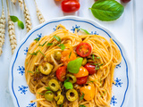 Spaghettis aux tomates cerises et tomates confites