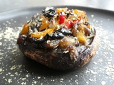 Champignons portobello farcis à l’aubergine et au citron confit
