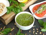 Pesto au basilic et pignons grillés, sans ail