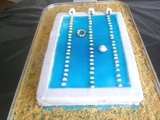 Gateau piscine en pate à sucre