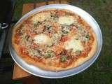 Pizza mozzarella, poivron, ail et persil
