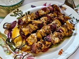 Brochettes de poulet au citron confit