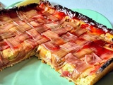 Tarte à la rhubarbe quadrillée