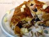 Attention recette bretonne !!!! crêpe de blé noir aux pommes, andouille et oignons de roscoff