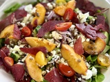 Salade d’été lentilles, bresaola & brugnons