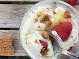 Verrines mousse de citron, framboises & spéculoos
