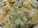 Capellinis aux palourdes, sauce légère aux courgettes
