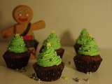 Cupcakes « sapins de Noël » chocolat menthe poivrée