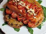 Idée de recette pour la St Valentin… Saumon aux tomates confites, pain perdu et noix de cajou
