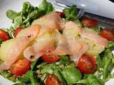 Salade de pommes de terre tiède au saumon fumé