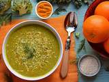 Soupe Brocolis, Kale, Orange, Aneth, Curcuma et Sésame