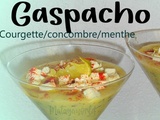 Gaspacho bien frais courgette, concombre, menthe, feta