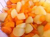 Purée de carottes, pommes de terre et poulet (assiette à partir de 12/15 mois)