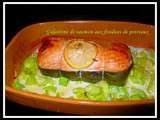 Galantine de saumon aux fondues de poireaux