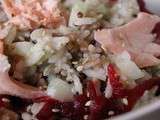 Salade riz, quinoa, épeautre et saumon