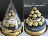 Gâteau  Ferrero Rocher  en Pâte à Sucre + Minis Cupcakes