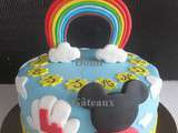 Gâteau  Maison de Mickey 2D  en pâte à sucre