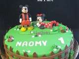 Gâteau  Mickey et Minnie au Parc  en Pâte à Sucre