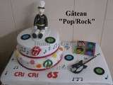 Gâteau  Pop/Rock  en Pâte à Sucre (Thème Beattles, Rolling Stones, Peace and Love)