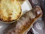 Andouillette grillée au curcuma flan choux fleur