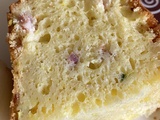 Cake salé courgette mozzarella lardons cumin