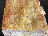 Croque cake au pain complet à la mozzarella et au jambon
