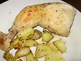 Mijoté de cuisses de poulet au gingembre et ses pommes de terre sautees au basilic