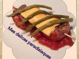 Osso-bucco sauce tomate toastinette cheddar et asperges vertes