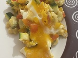Poêlée de légumes et œuf à cheval