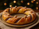 Couronne feuilletée Nutella-noisette pour Noël
