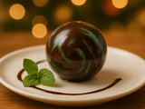 Sphère glacée chocolat-menthe pour réveillon
