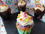Cupcake arc-en-ciel ou Rainbow cupcake