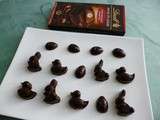 Bouchées  truffes  allégées chocolat noir praliné noisette à la gomme de konjac à seulement 30 calories (pour 18 empreintes)