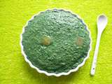Bowl cake cru vegan hyperprotéiné poire-moringa aux Spirubilles (diététique, sans gluten ni sucre ni lait, riche en fibres)