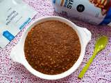 Bowl cake hyperprotéiné choco-café-son d'avoine nappé de sauce café 0 kcal (diététique, sans oeuf-beurre-sucre, riche en fibres)