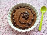Bowlcake hyperprotéiné chocolaté aux pépites de son d'avoine au caramel (diététique, sans oeuf ni beurre-sucre, riche en fibres)