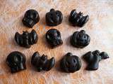Chocolats noirs d'Halloween aux graines d'anis, de lin et de chia (allégés, diététiques, sans sucre et très riches en fibres)