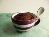 Mug cake chocolat café moka hyperprotéiné (végétarien, diététique, allégé, sans beurre et sans caféine, très riche en fibres)