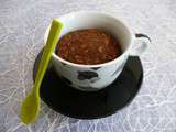 Mugcake chicorée cacao soja psyllium (diététique, végan, hyperprotéiné, sans oeuf ni beurre ni sucre ni gluten, riche en fibres)