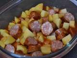 Pommes de terre au Paprika et saucisses de Montbéliard au four