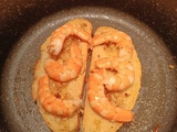 Gratin de Pain à l'Ail et Crevettes